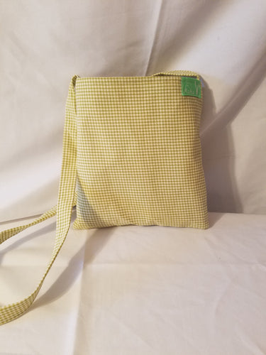 Sale - Cross-body  purse, Green check/green inside