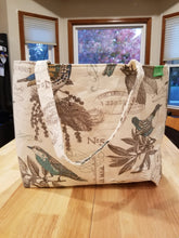 Medium Tote - Bird/teal inside