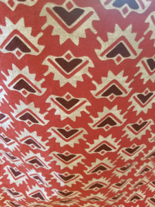 Medium Tote Bag - Red Aztec/Gray Aztec inside