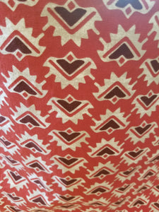 Large Tote Bag - Red Aztec/Gray Aztec inside