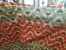 Large Tote Bag - Red Aztec/Gray Aztec inside