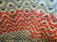 Large Tote Bag - Red Aztec/Gray Aztec inside