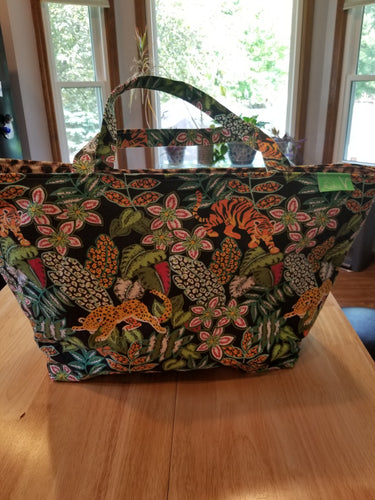 Large Tote Bag - Jungle Cats/Leopard inside