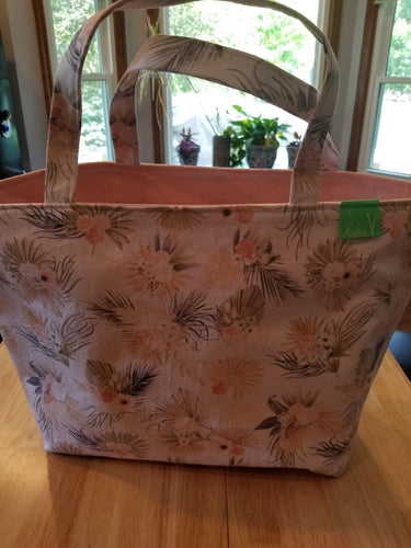 Large Tote Bag - Wedding Flowers/Pink inside