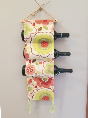 Wine Holder - Flowers, green, burgundy