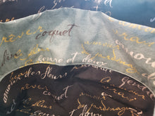 Large Tote bag - French, teal/black inside