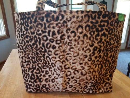 Large Tote bag - Leopard/red inside