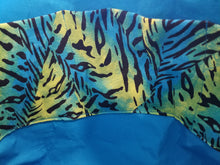 Medium Tote - Animal print green blue/teal inside