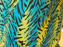 Medium Tote - Animal print green blue/teal inside