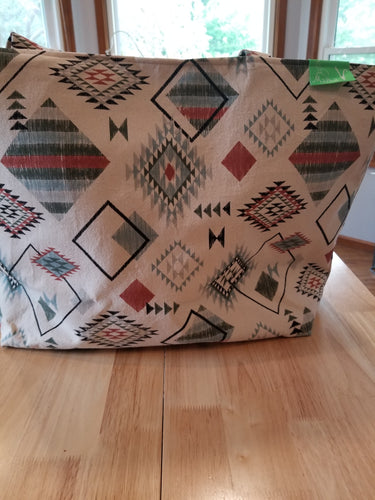 Medium Tote - Aztec Sedona colors/striped inside