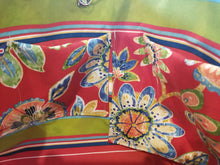 Large Tote bag - Red flowers/striped inside