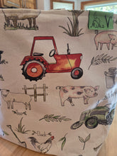 Large Tote bag - Tractor, animal print - cow print inside