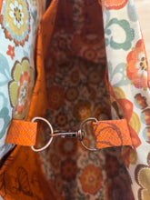 Large Tote bag - Pumpkin - flower print inside