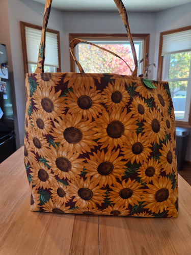 Medium Tote - Sunflower/Burgundy inside