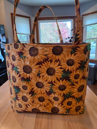 Medium Tote - Sunflower/Brown inside