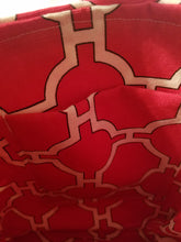 Sale - Cross-body  purse, red geometric/red geometric inside