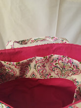 Medium Tote Bag - Fuchsia, green, blue/fuchsia inside