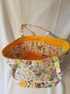 Medium Tote Bag - Fruit/yellow inside