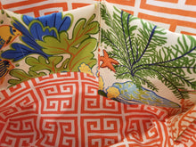 Large Tote Bag - Sea/orange geometric inside