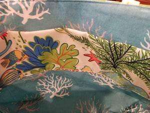 Large Tote Bag - Sea/blue coral inside
