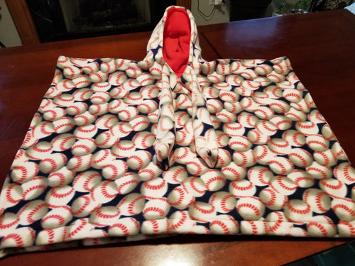 Poncho - Small, baseball/red inside