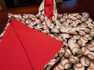 Poncho - Small, baseball/red inside