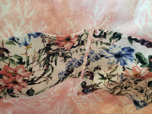 Medium Tote bag - Flowers pink, purple, blue/pink trees inside