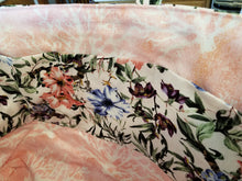 Medium Tote bag - Flowers pink, purple, blue/pink trees inside
