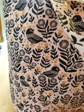 Medium Tote bag - pink birds/pink inside