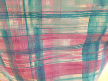Large Tote bag - Pink and blue plaid/blue inside