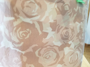 Large Tote bag - pink roses/navy pink splashes inside