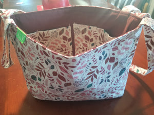 Wheel Chair Tote bag - Burgundy leaves/burgundy inside