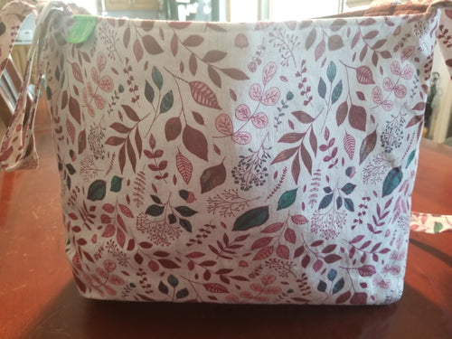 Wheel Chair Tote bag - Burgundy leaves/burgundy inside