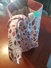 Wheel Chair Tote bag - Burgundy leaves/burgundy inside