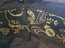 Large Tote bag - Tan flowers on black/black inside
