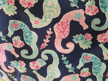 Large Tote bag - Seahorses/mint print