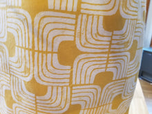 Large Tote bag - Yellow geometric/yellow stripe inside