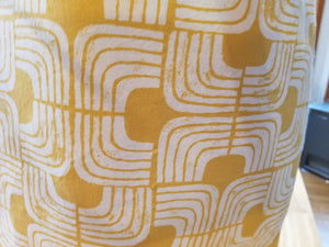 Large Tote bag - Yellow geometric/yellow stripe inside