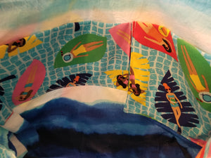 Large Tote bag - Sunbathing/blue, white inside