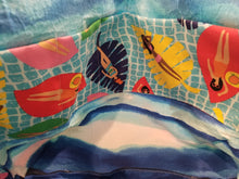 Large Tote bag - Sunbathing/blue, white inside