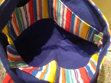 Sale - Medium Tote Bag - Striped/Navy inside