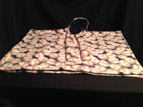 Poncho - Small, baseball/blue inside