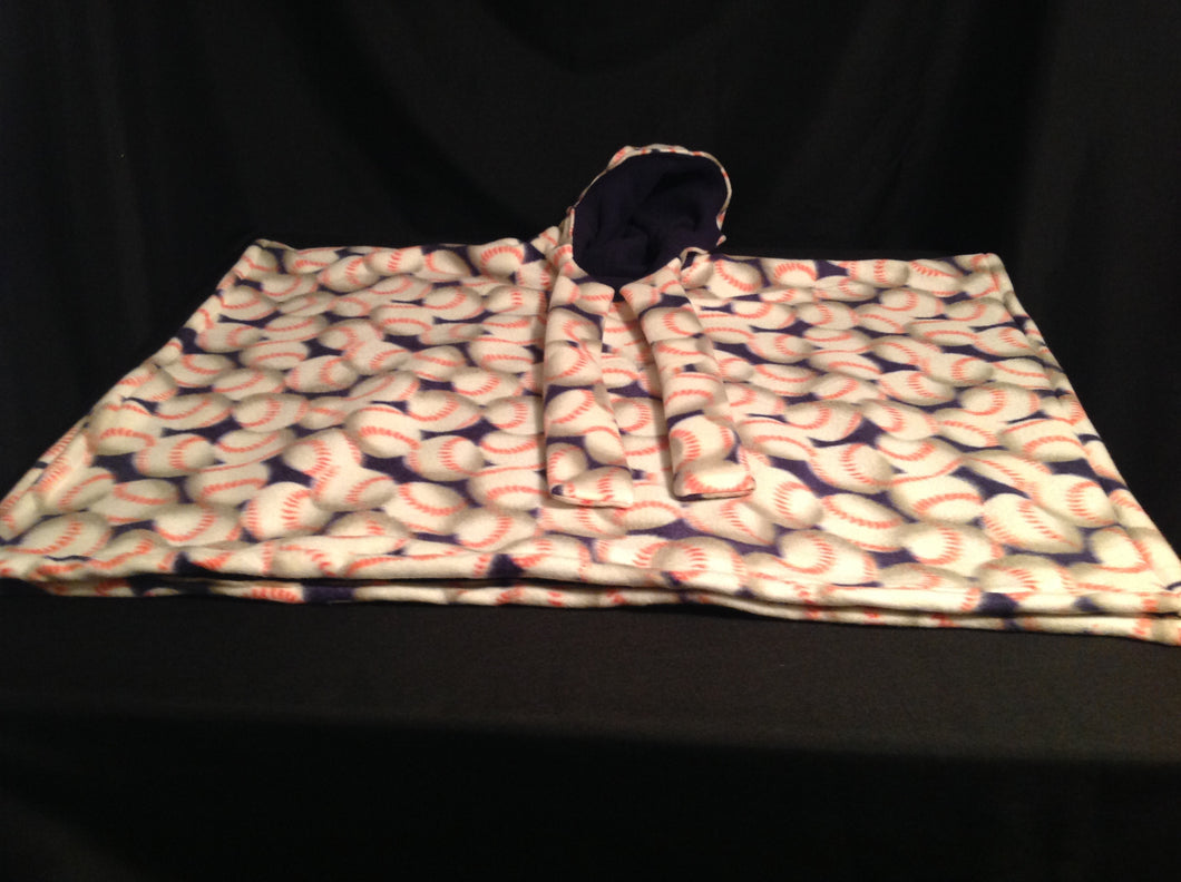 Poncho - Small, baseball/blue inside