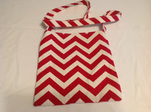 Sale - Cross-body  purse, red chevron/red chevron inside
