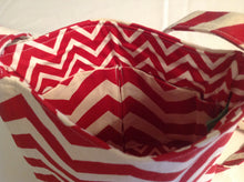 Sale - Cross-body  purse, red chevron/red chevron inside