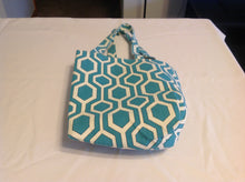 Sale - Small purse, teal geometric/bird inside, regular strap