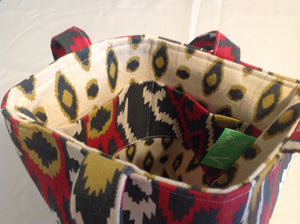Sale - Small purse, red gold Aztec, regular strap