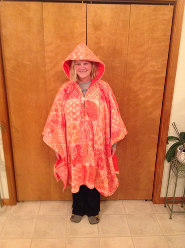 Poncho - Large, Salmon multi/Salmon